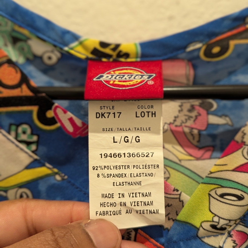 Dickie's Blue Sloth Scrub Shirt - Picture 3 of 3